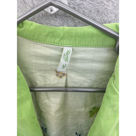 Better B. Lime Green Blazer Micro Corduroy Double Breasted Faux Pockets USA Made - Picture 3 of 8